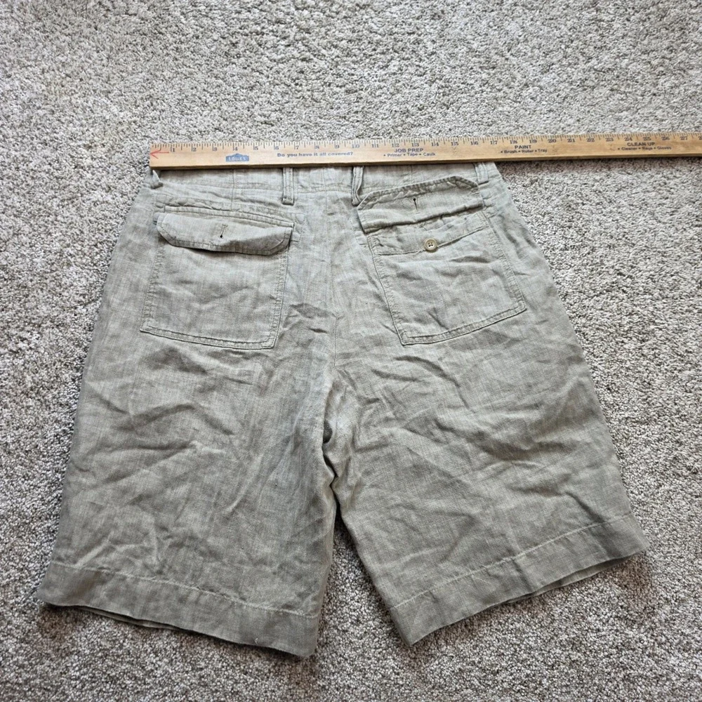 Banana Republic Relaxed Fit Linen Shorts Mens 31 Beige Outdoor Casual Adult